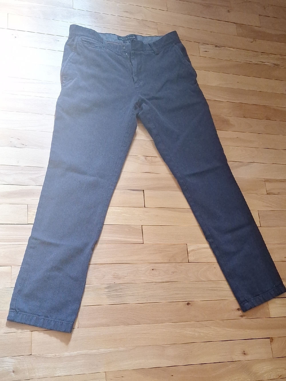 Dark Navy Straight-Leg Pants